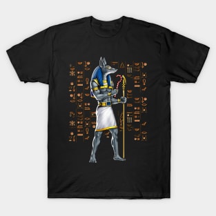 Anubis Egyptian Hieroglyphs T-Shirt